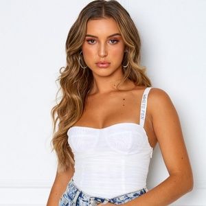 High Roller Mesh Sexy Bodysuit White Fox NWT